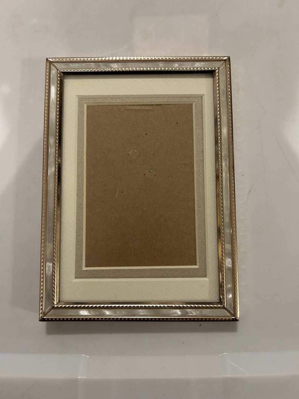 Intercraft Photo Frame Gold Beaded Mother of Pearl Inset 5x7
